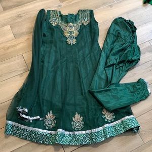 Green Indian Anarkali Suit
